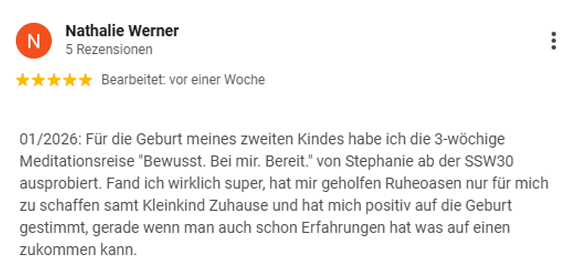 Feedback Audiokurs Mentale Geburtsvorbereitung Hebamme Stephanie Loretta König