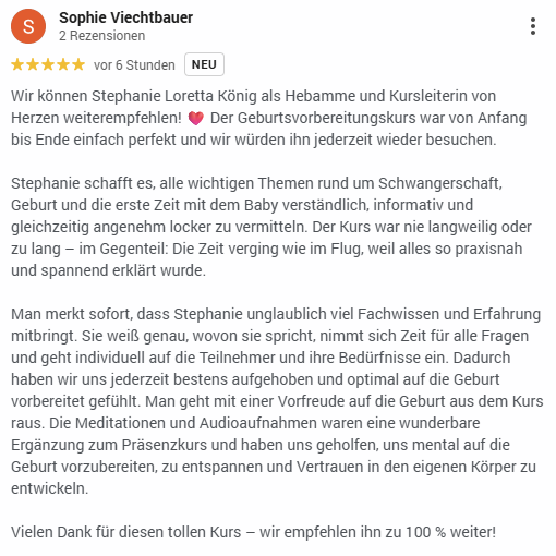 Gebursvorbereitung Hebamme Stephanie König Wels